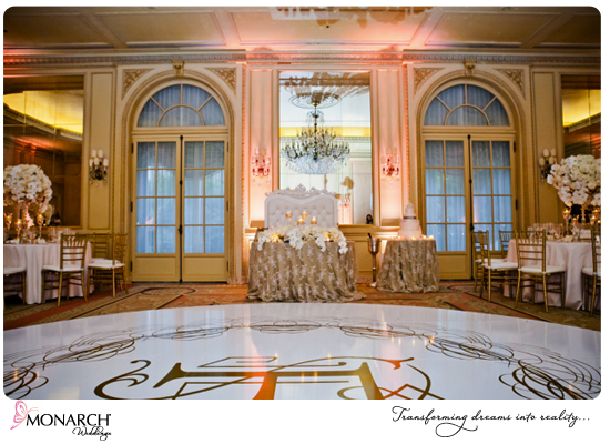 white-dancefloor-with-monogram-westgate-hotel-blush-french-vintage-wedding white-dancefloor-with-monogram-westgate-hotel-blush-french-vintage-wedding