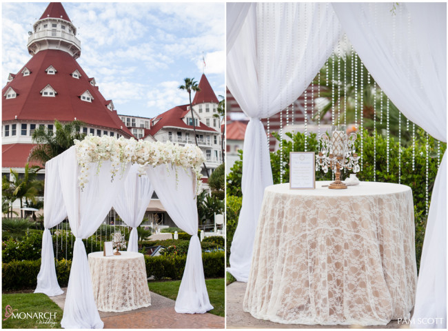 Ceremony-Arbor-with-lace-linen-memorial-candle-hotel-del-coronado-wedding Ceremony-Arbor-with-lace-linen-memorial-candle-hotel-del-coronado-wedding
