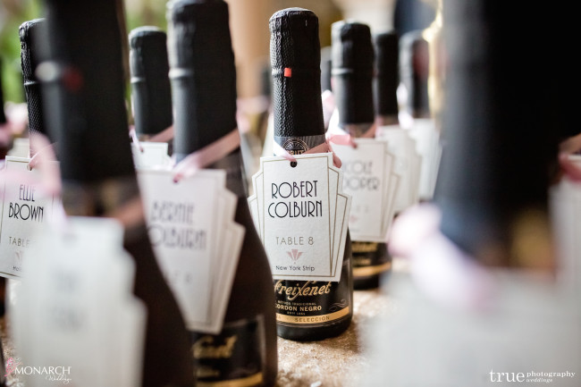 Prado-at-balboa-park-wedding-mini-champagne-placecards Prado-at-balboa-park-wedding-mini-champagne-placecards
