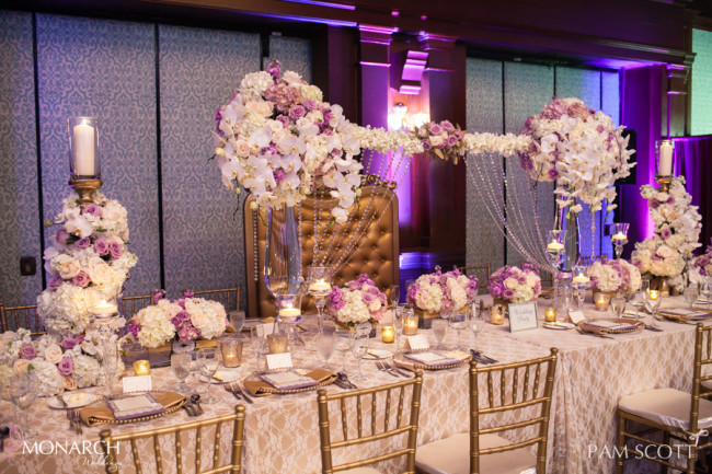 Gorgeous Gold Lovely Lace And Lavender Wedding At Hotel Del San Beautiful Headtable Hotel Del Wedding Lace Linen San