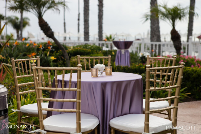 Gorgeous Gold Lovely Lace And Lavender Wedding At Hotel Del San Lavender Satin Linen Gold Chiavari Chairs Hotel Del