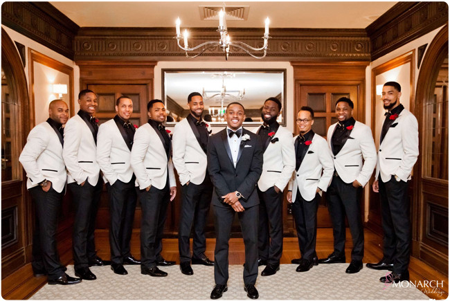 Us Grant Black Gold And Red Great Gatsby Wedding Part 1 San Groom Groomsmen White Tux Jacket Us Grant Wedding